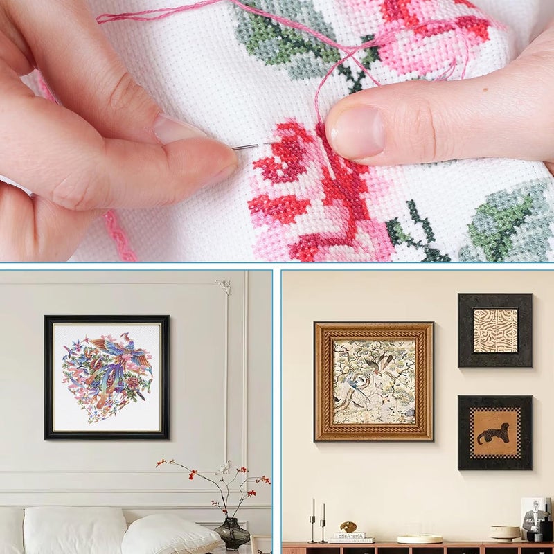 Telooco 18 Count Aida Cloth Cross Stitch Aida Fabric Large Size Embroidery Cloth Fabric White Cross Stitch Canvas for Home DIY Embroidery (59 by 39 Inch) - Image 5